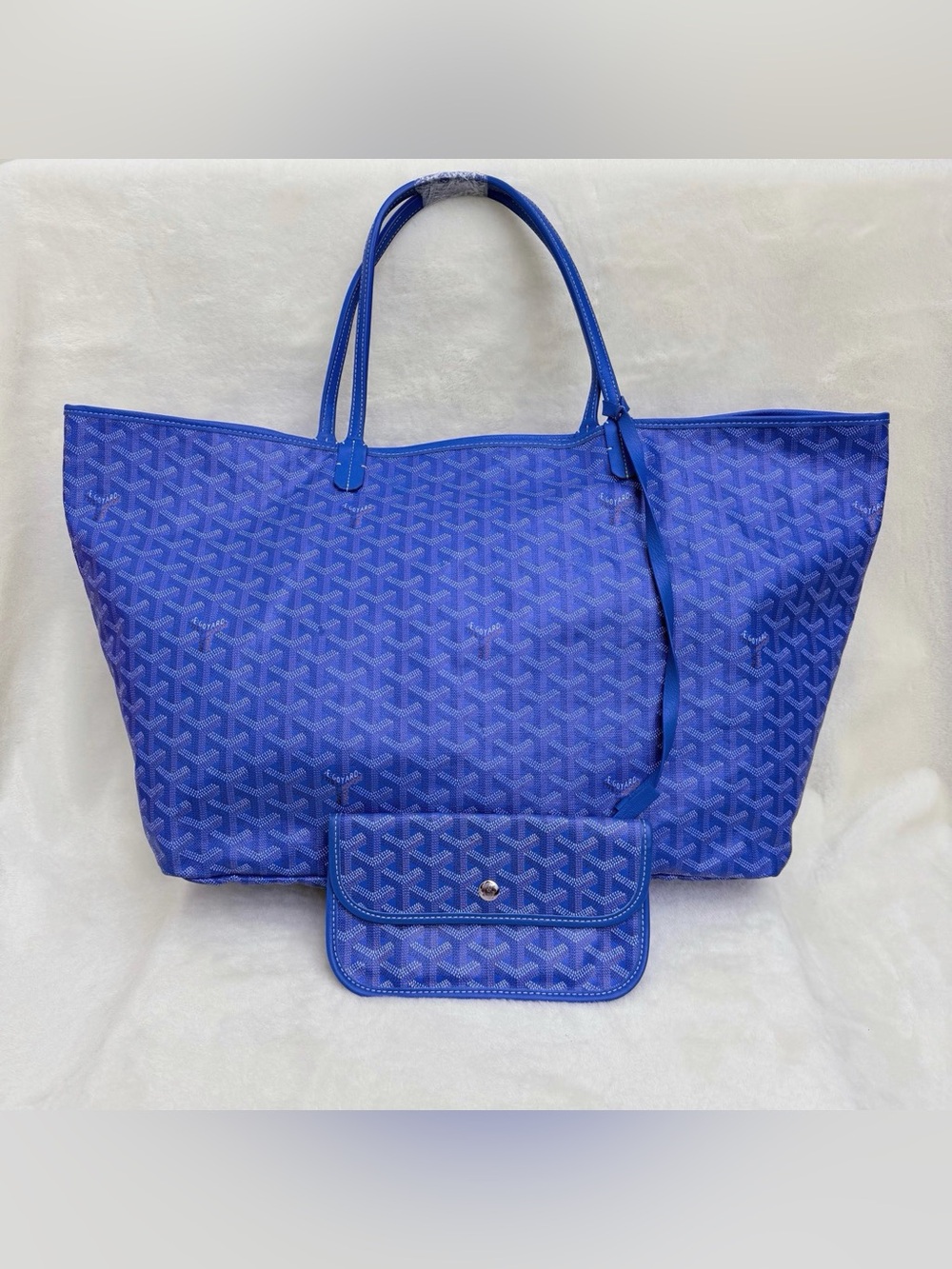 Goyard St. Louis Tote in Cobalt Blue with Pouch